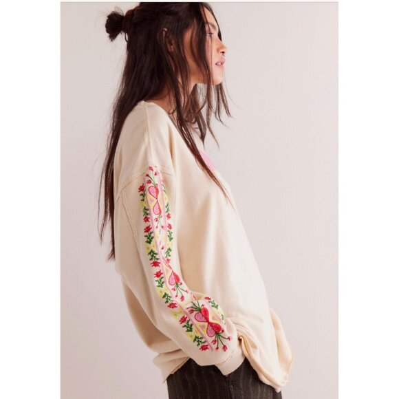 Free People All My Heart Embroidered Tee 🩷 XS - Picture 4 of 11